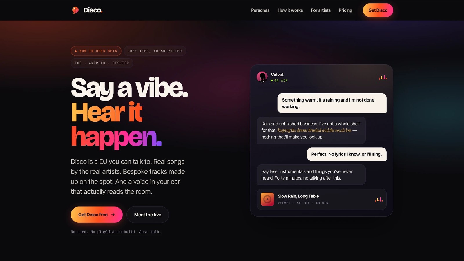 Disco product screen